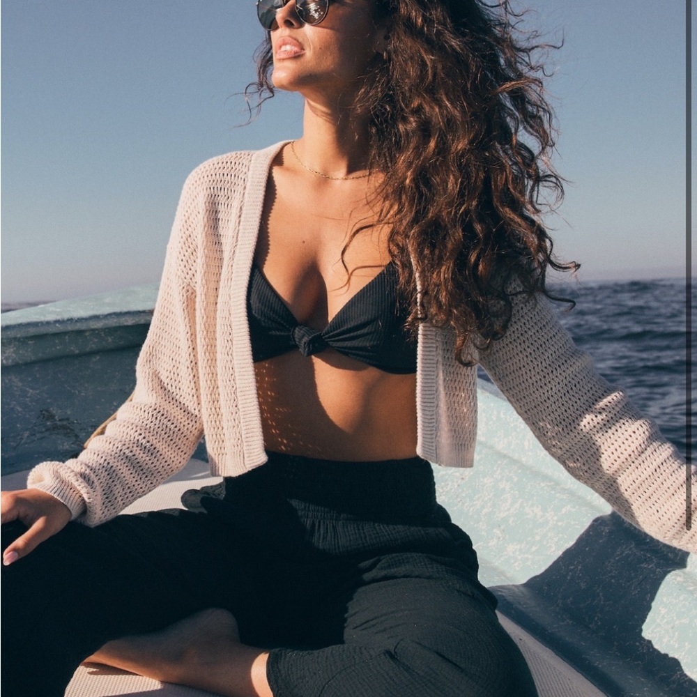 Marine Layer Cream Open-Knit Cardigan